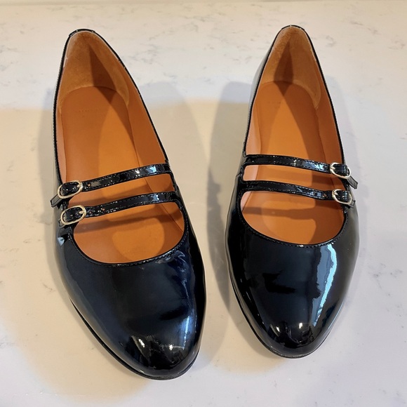 NWOT Sezane Ninon Low Ballerinas in Patent Black - Picture 3 of 6